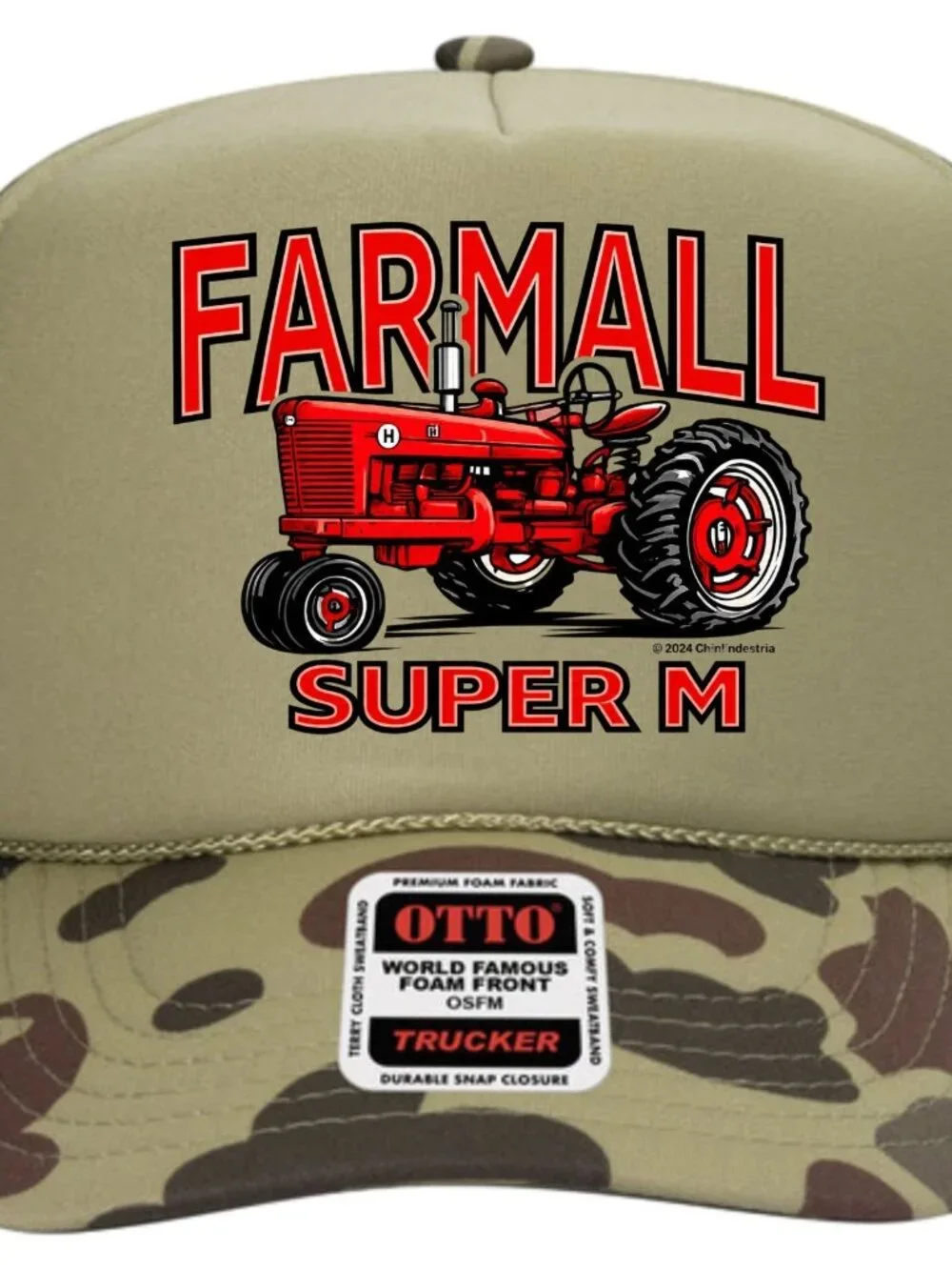 Retro Farmall Super M Tractor Foam Trucker Hat Green White Snapback Cap New Farm